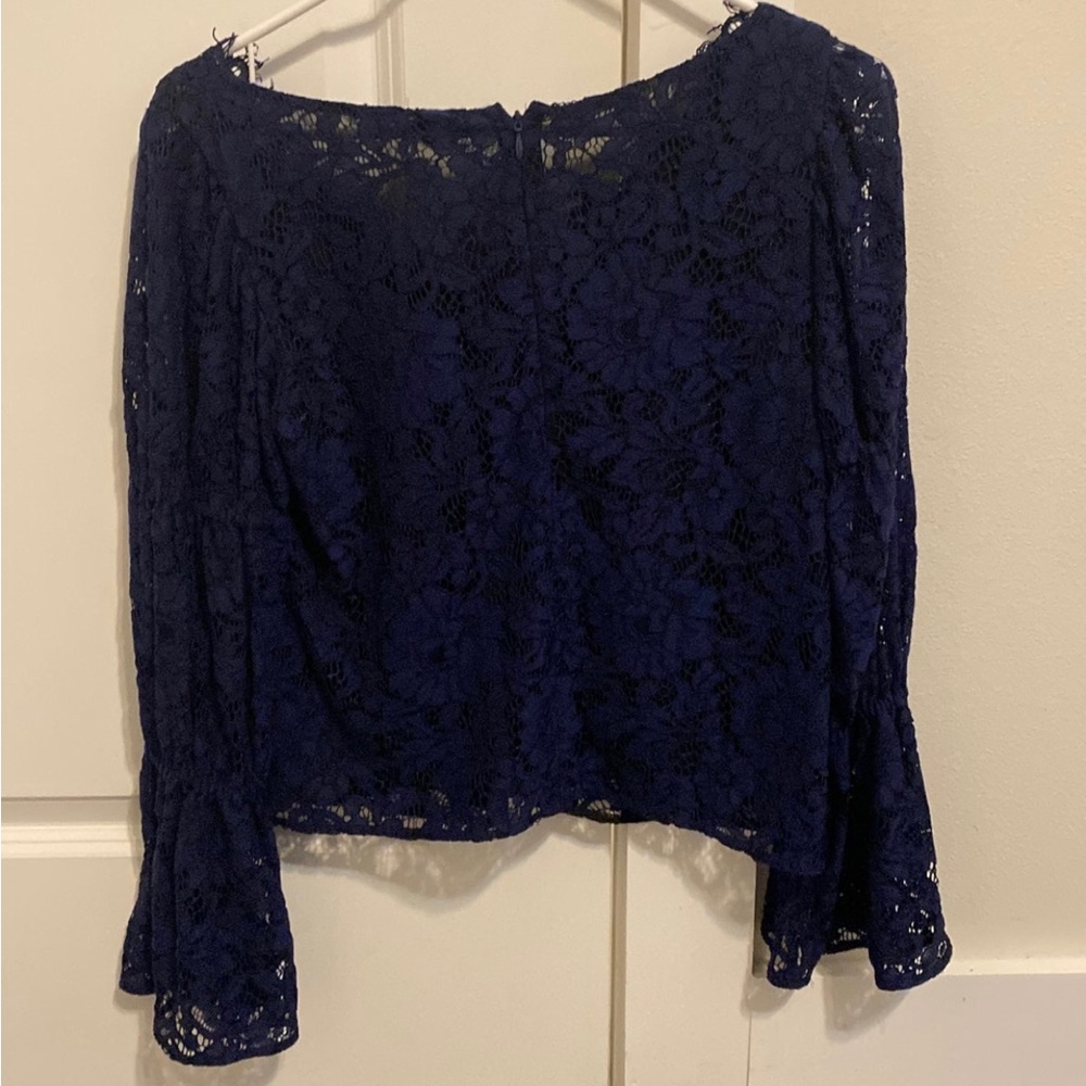 Club Monaco blue lace top. Size xs